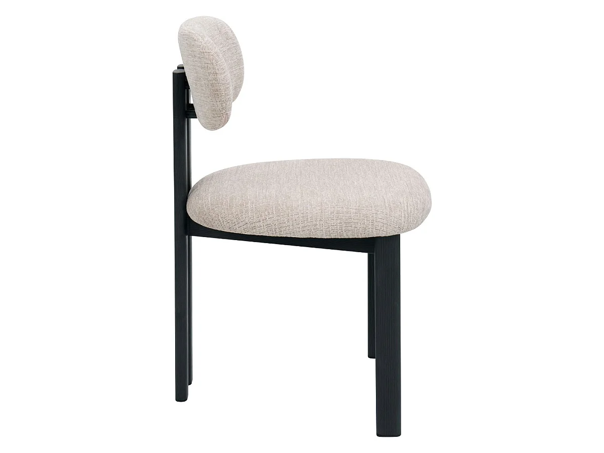 Eetkamerstoel Noor - Beige met Zwart Onderstel - Set van 2