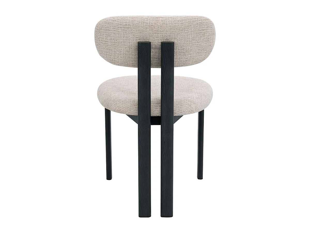 Eetkamerstoel Noor - Beige met Zwart Onderstel - Set van 2