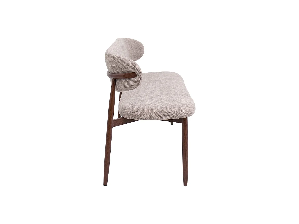 Eetkamerbank Alexia - Taupe met Walnootkleurig Onderstel - 180 cm