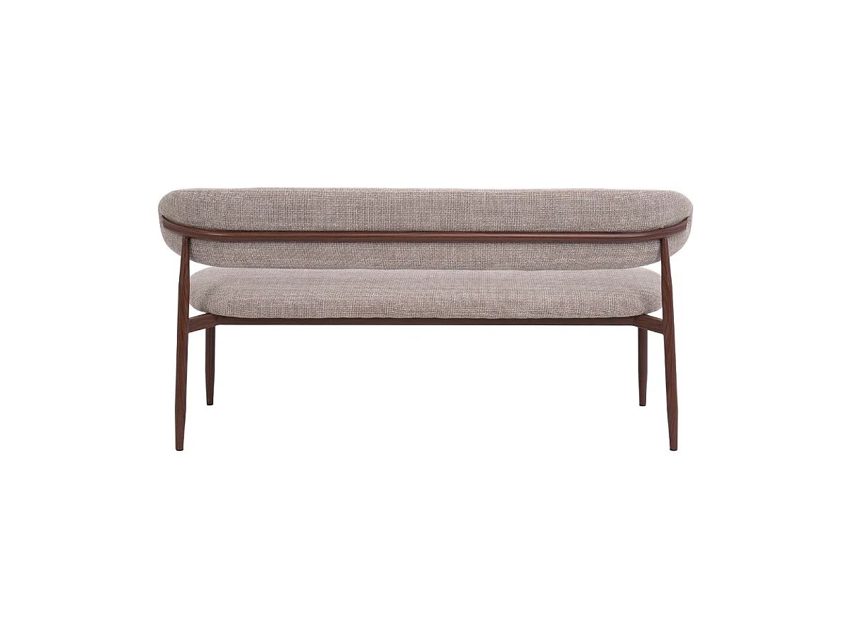 Eetkamerbank Alexia - Taupe met Walnootkleurig Onderstel - 180 cm