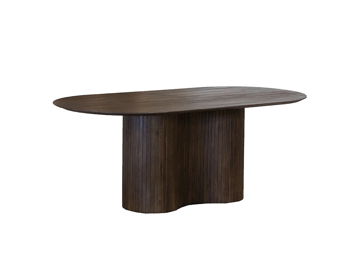Eettafel Ava - Ovaal Mangohout Walnootkleurig - 300 x 100 x 77 cm - 8-10 personen