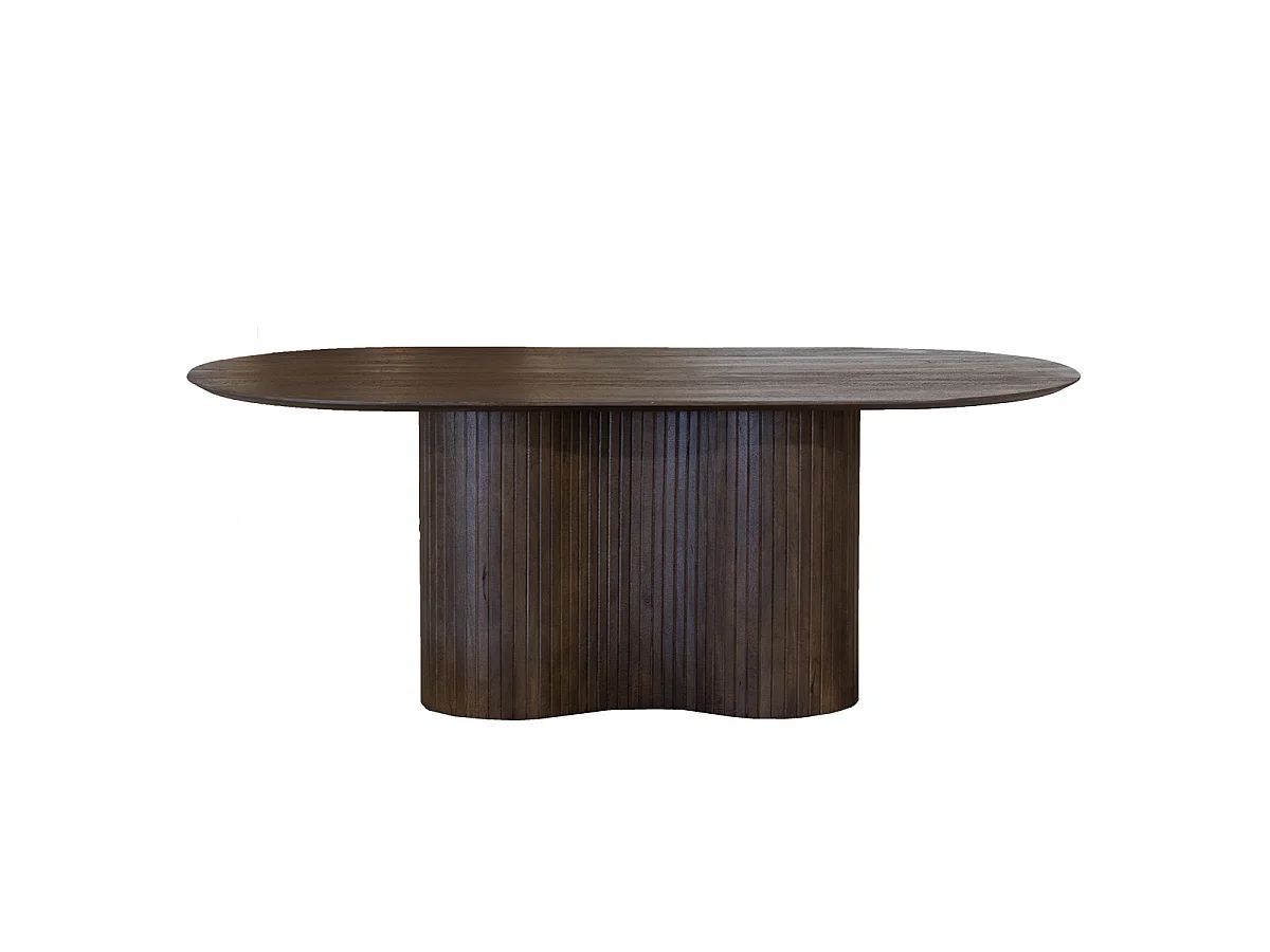 Eettafel Ava - Ovaal Mangohout Walnootkleurig - 300 x 100 x 77 cm - 8-10 personen