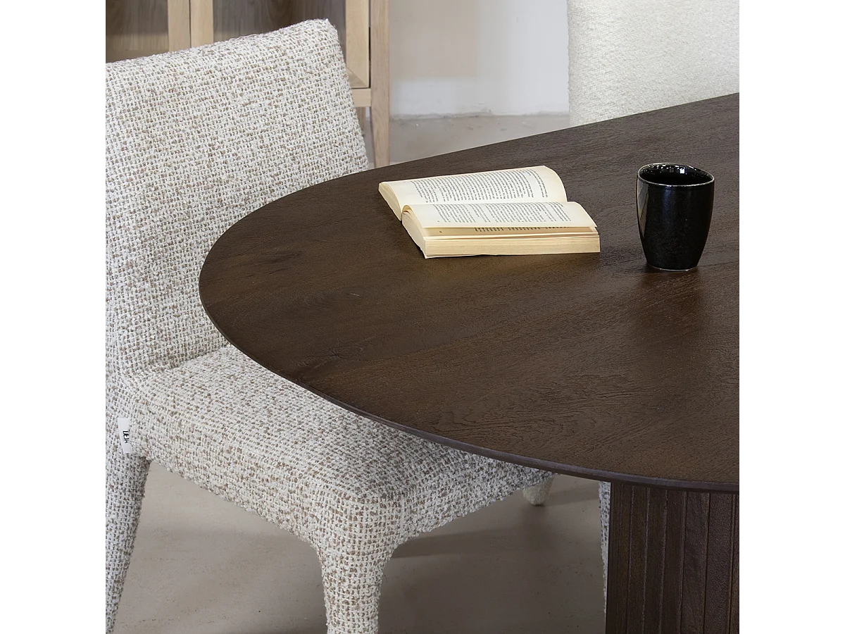 Eettafel Ava - Ovaal Mangohout Walnootkleurig - 300 x 100 x 77 cm - 8-10 personen