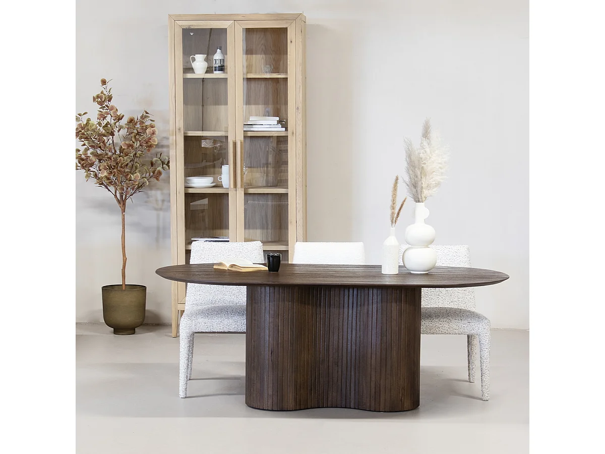 Eettafel Ava - Ovaal Mangohout Walnootkleurig - 300 x 100 x 77 cm - 8-10 personen