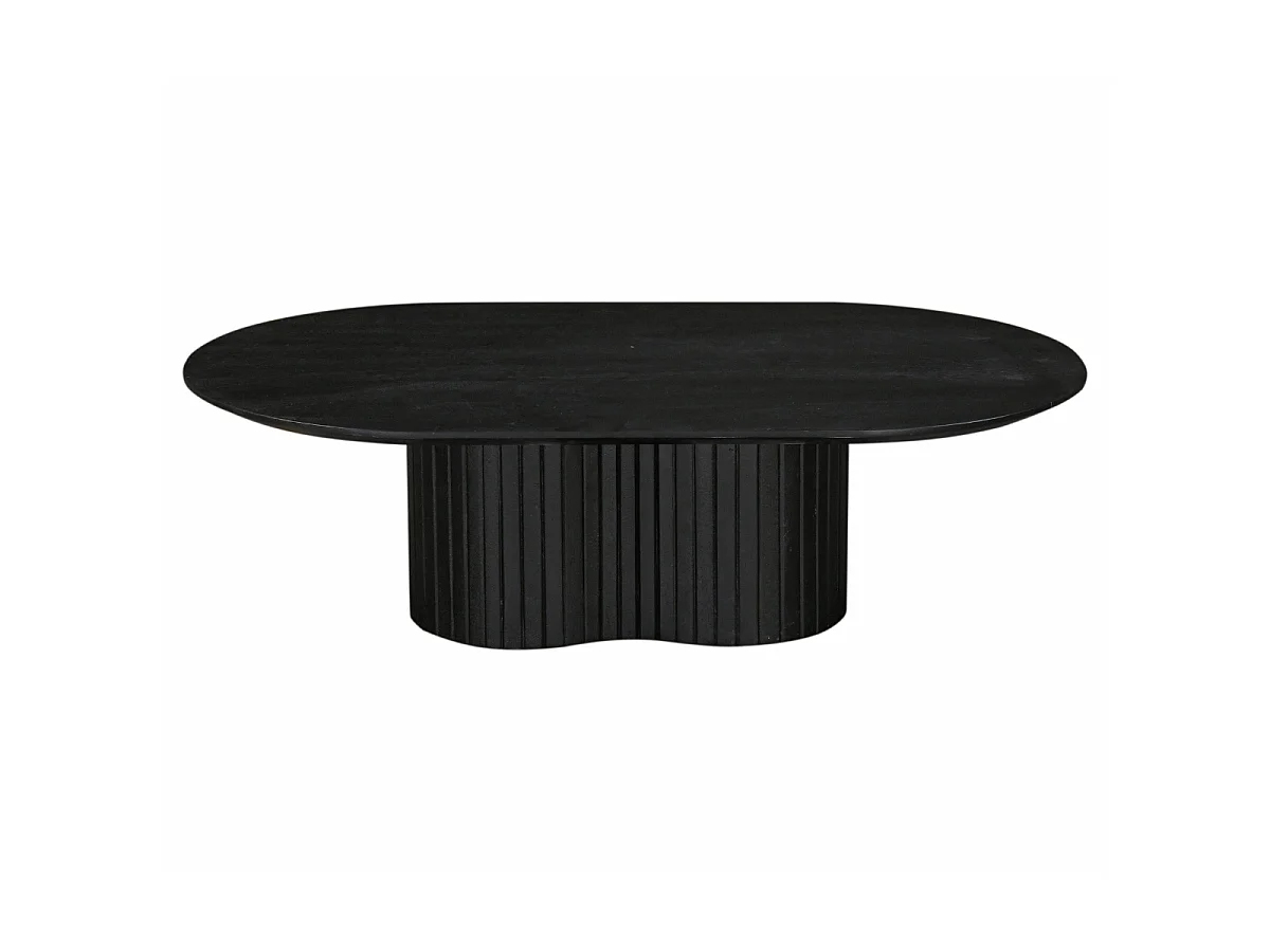 Salontafel Ava - Ovaal Mangohout Zwart - 120 cm