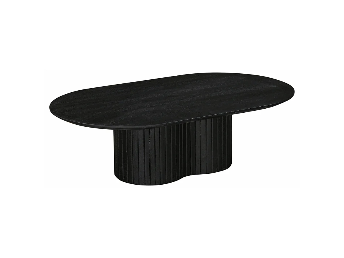 Salontafel Ava - Ovaal Mangohout Zwart - 120 cm