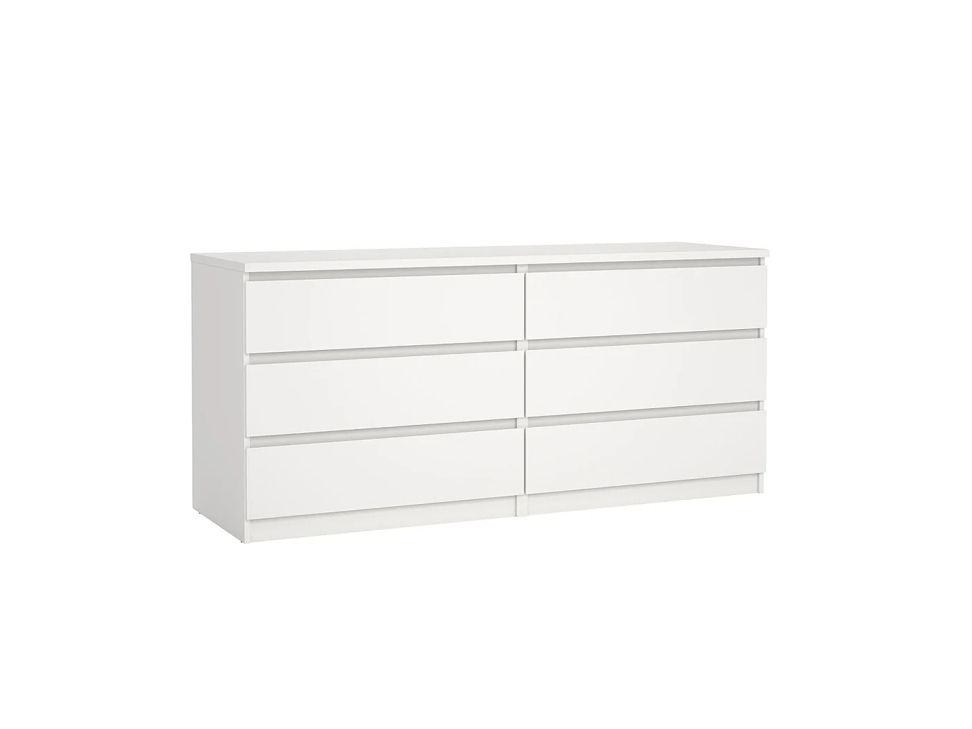 Dressoir Ylva Dubbel - Wit met 6 Lades - 153,8 x 50 x 68 cm