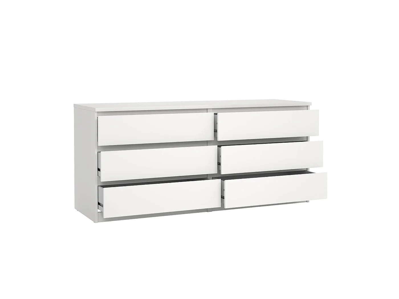 Dressoir Ylva Dubbel - Wit met 6 Lades - 153,8 x 50 x 68 cm