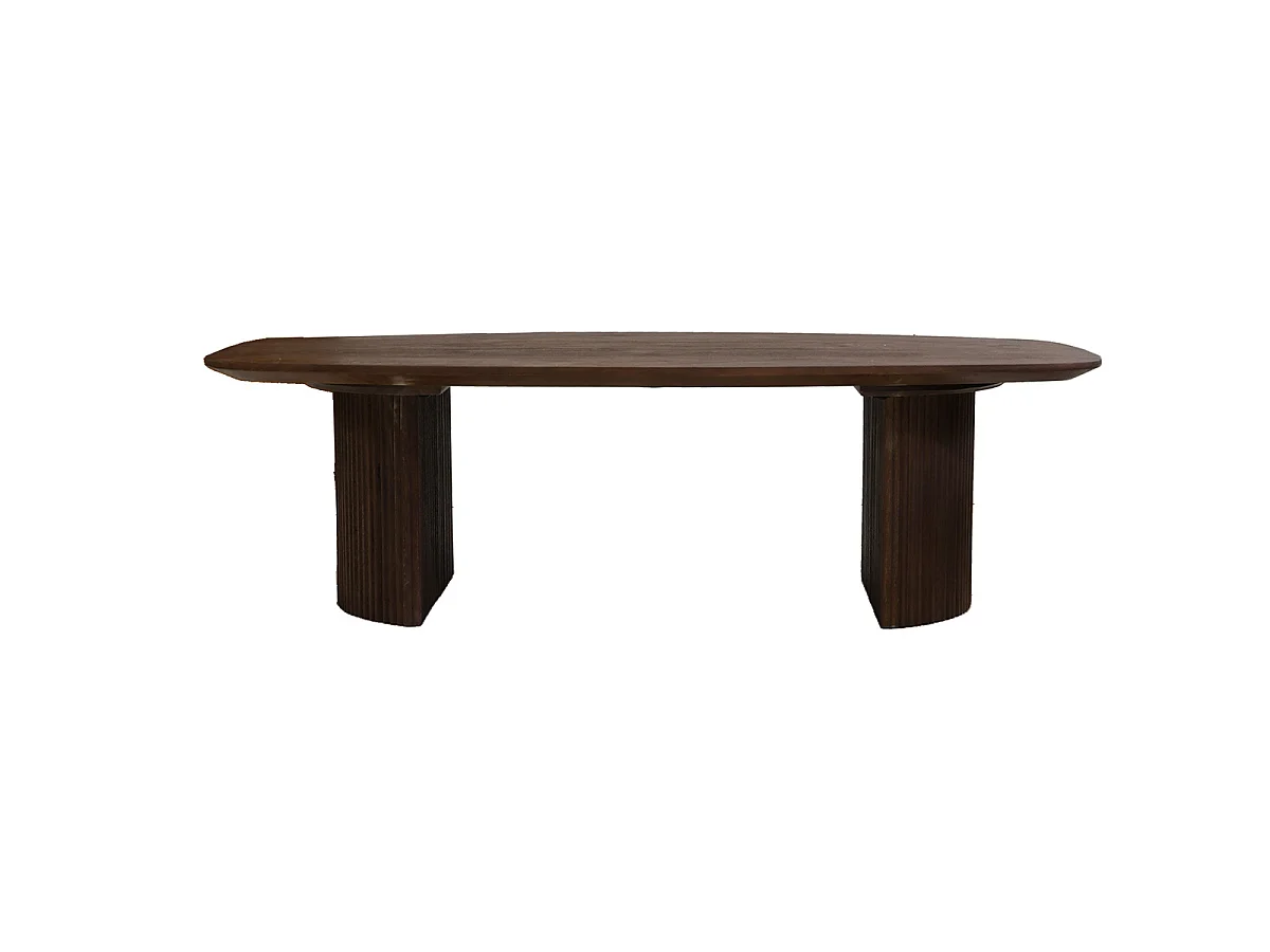Salontafel Feline - Deens Ovaal Mangohout Walnootkleurig - 130 cm