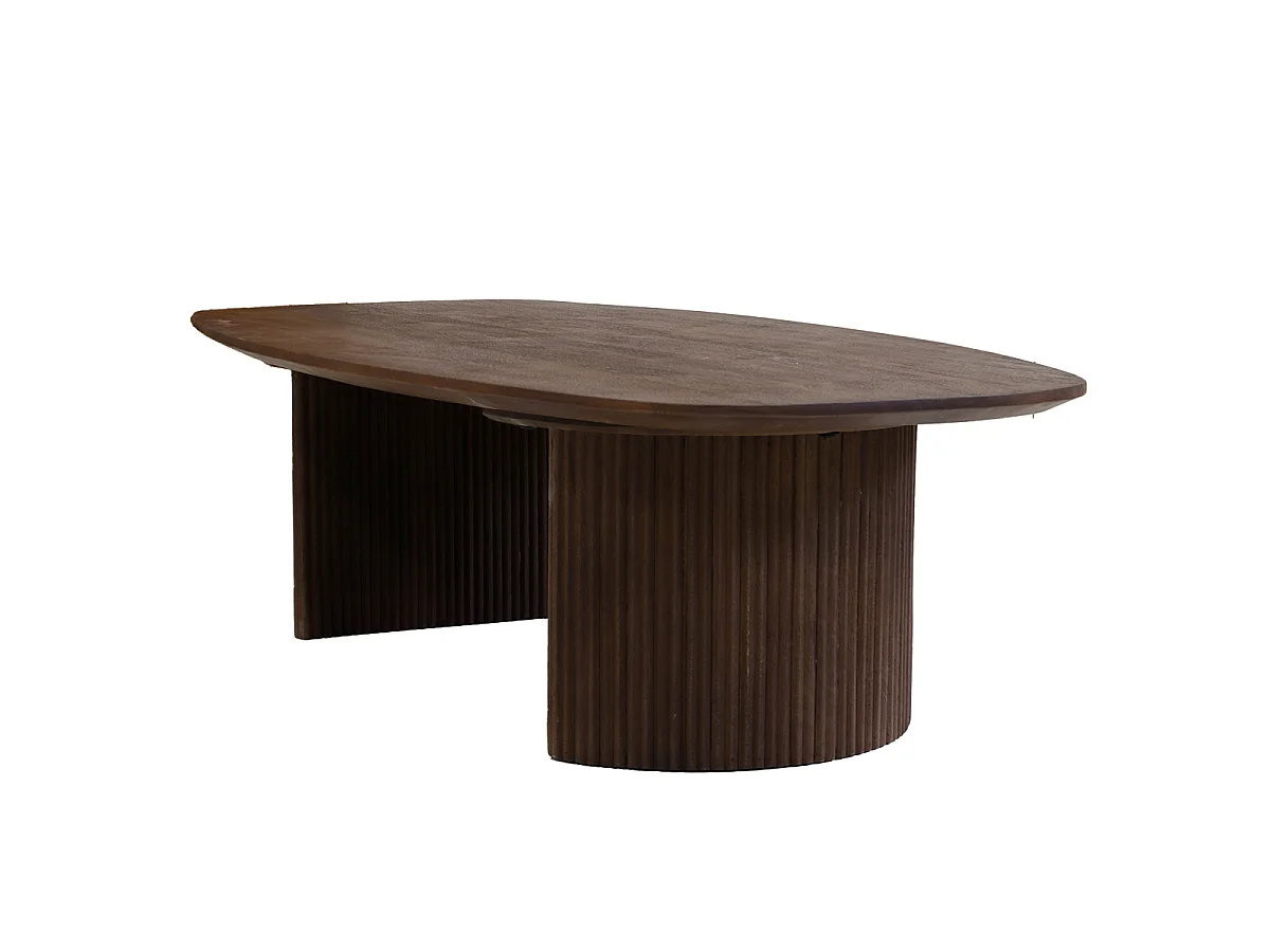 Salontafel Feline - Deens Ovaal Mangohout Walnootkleurig - 130 cm
