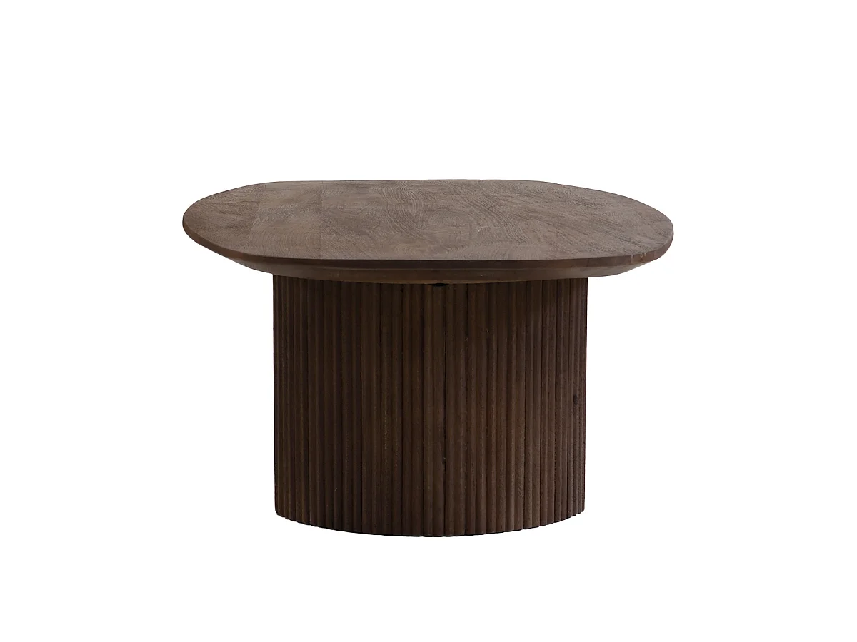 Salontafel Feline - Deens Ovaal Mangohout Walnootkleurig - 130 cm