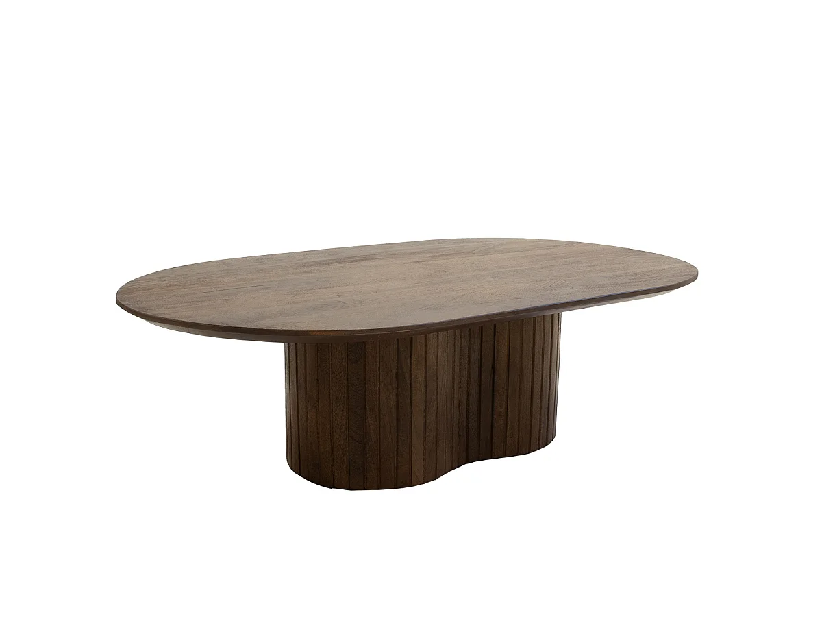 Salontafel Ava - Ovaal Mangohout Walnootkleurig - 120 cm
