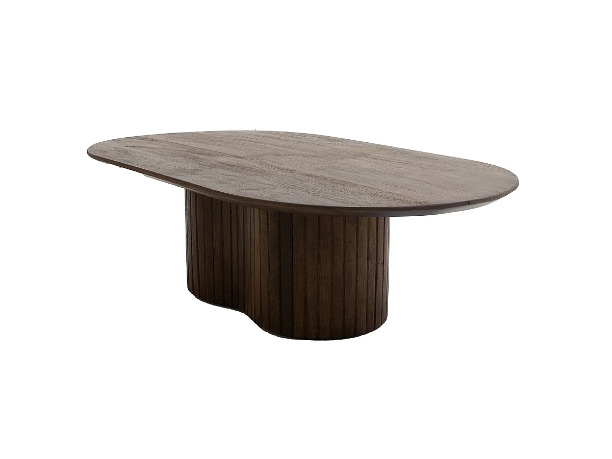 Salontafel Ava - Ovaal Mangohout Walnootkleurig - 120 cm