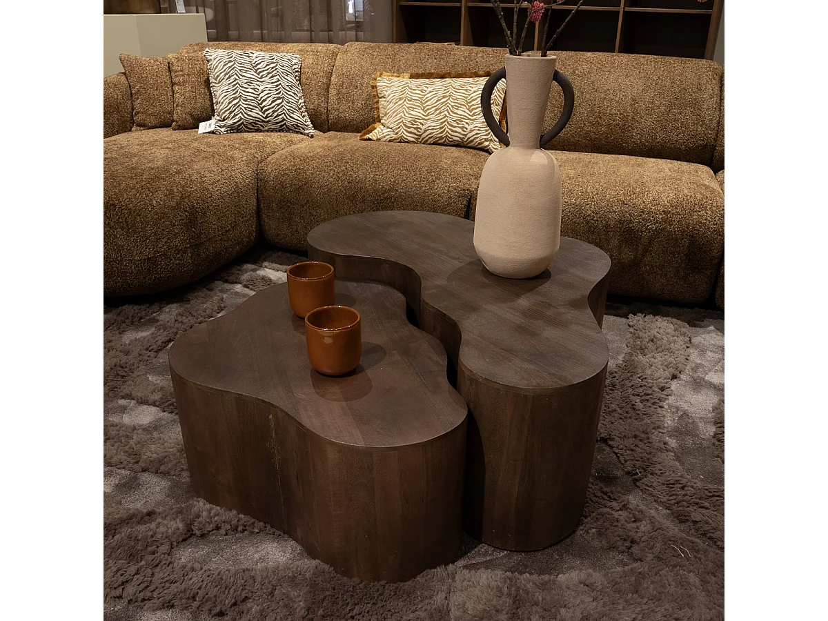 Salontafel Moos - Organisch Mangohout Walnootkleurig - 70 cm