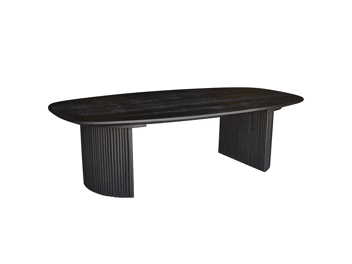 Salontafel Feline - Deens Ovaal Mangohout Zwart - 100 cm