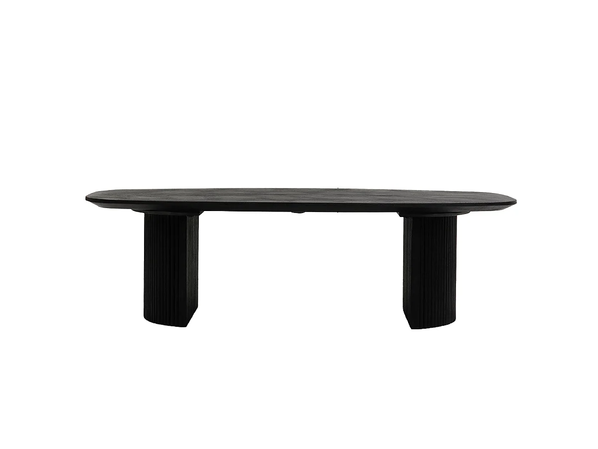 Salontafel Feline - Deens Ovaal Mangohout Zwart - 100 cm