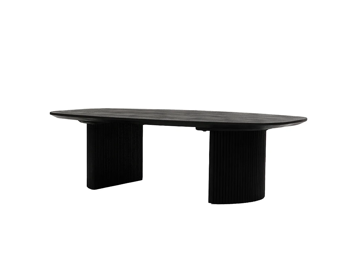 Salontafel Feline - Deens Ovaal Mangohout Zwart - 100 cm