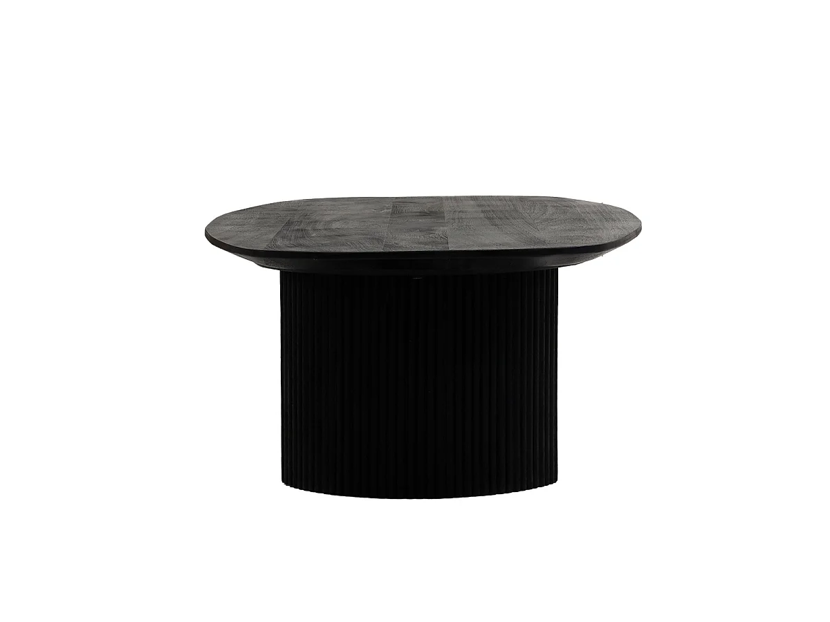 Salontafel Feline - Deens Ovaal Mangohout Zwart - 100 cm