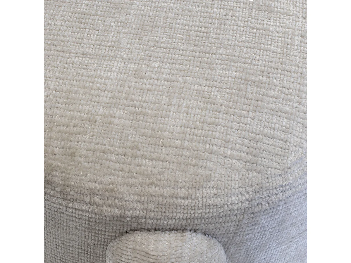 Poef Yara - Beige Stof - Ø 44 x 42 cm