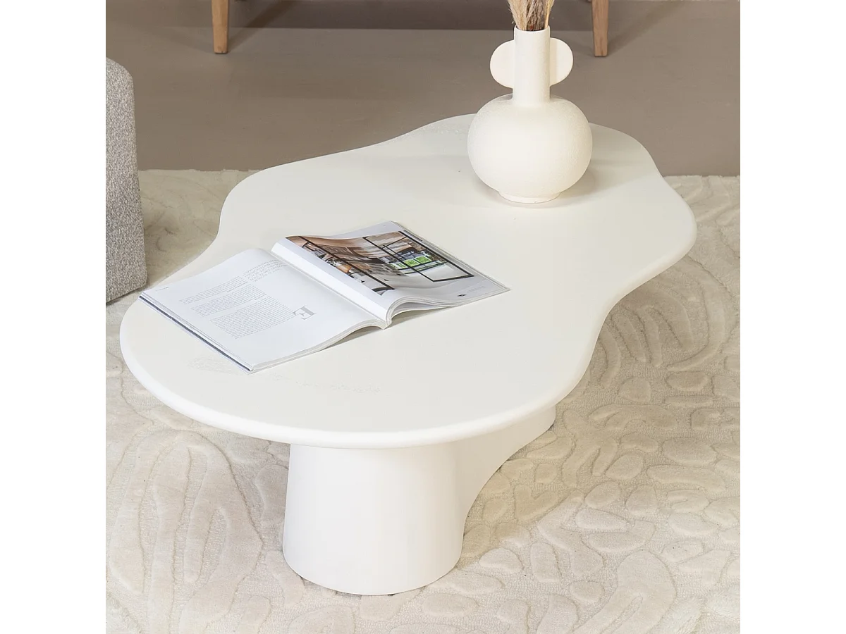 Salontafel Jessie - Organisch Beige Beton Ciré - 120 cm