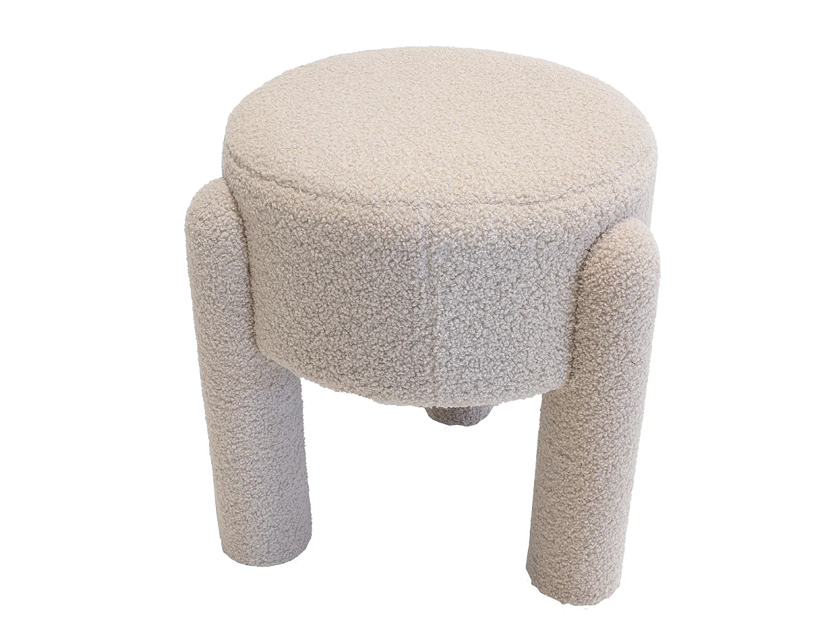 Poef Yara - Taupe Bouclé - Ø 44 x 42 cm