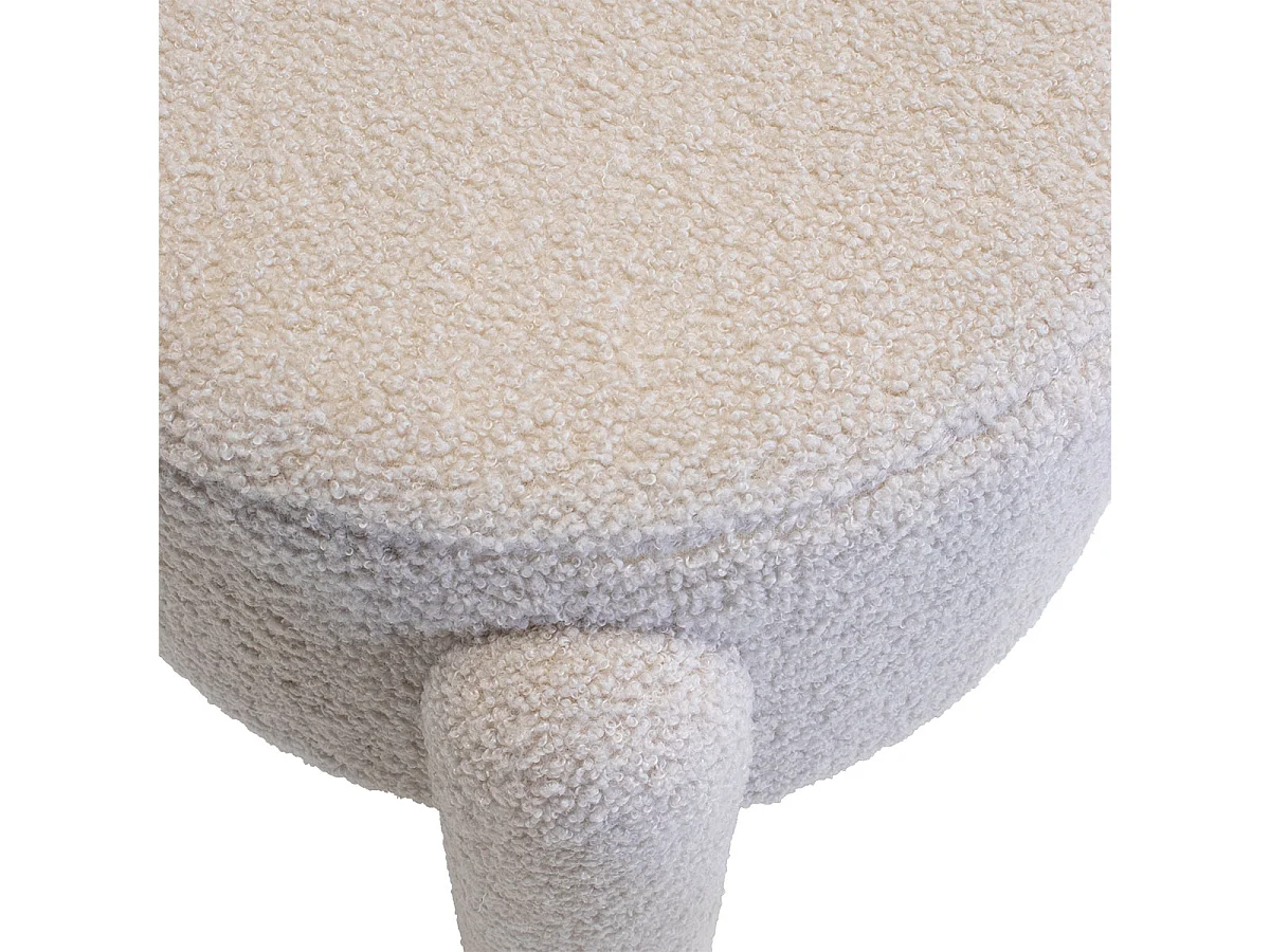 Poef Yara - Taupe Bouclé - Ø 44 x 42 cm