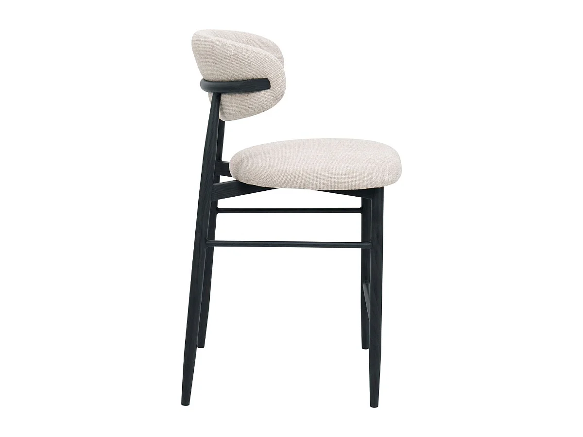 Barstoel Alexia - Beige met Zwart Onderstel - Set van 2