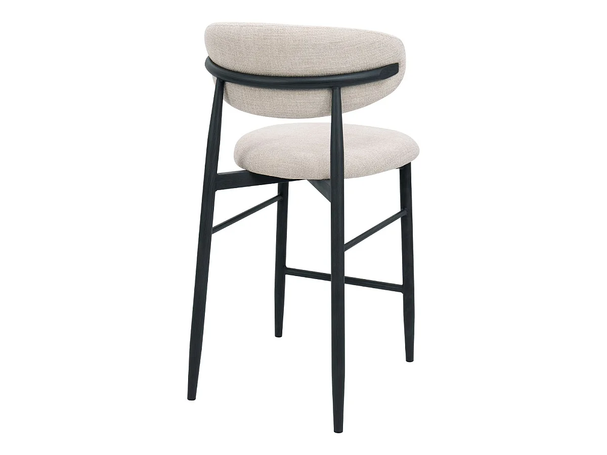 Barstoel Alexia - Beige met Zwart Onderstel - Set van 2