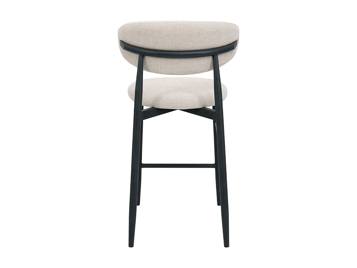 Barstoel Alexia - Beige met Zwart Onderstel - Set van 2