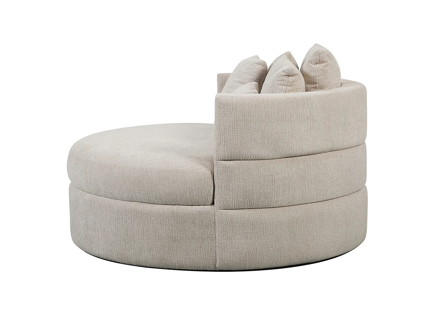 Loveseat Miles - Ronde 2-Zitsbank in Zandkleurige Stof - 124 x 124 x 64 cm