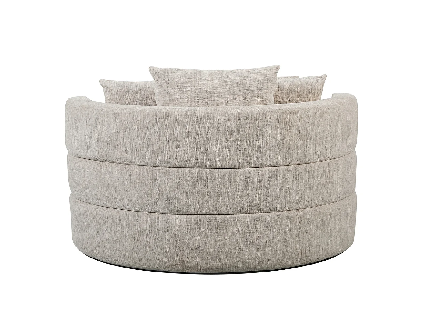 Loveseat Miles - Ronde 2-Zitsbank in Zandkleurige Stof - 124 x 124 x 64 cm