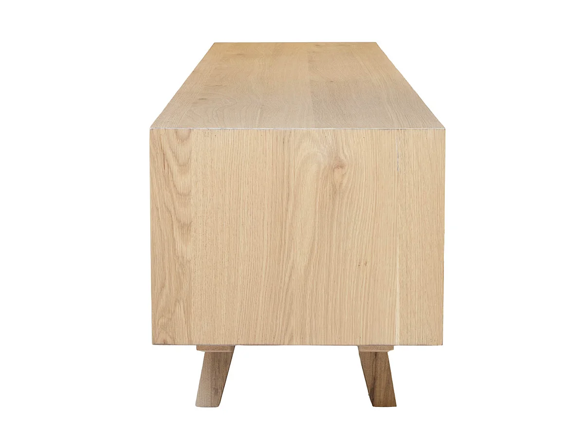 Tv-meubel Melide - Naturel Eiken met 2 Deuren en 6 Vakken - 200 x 40 x 45 cm