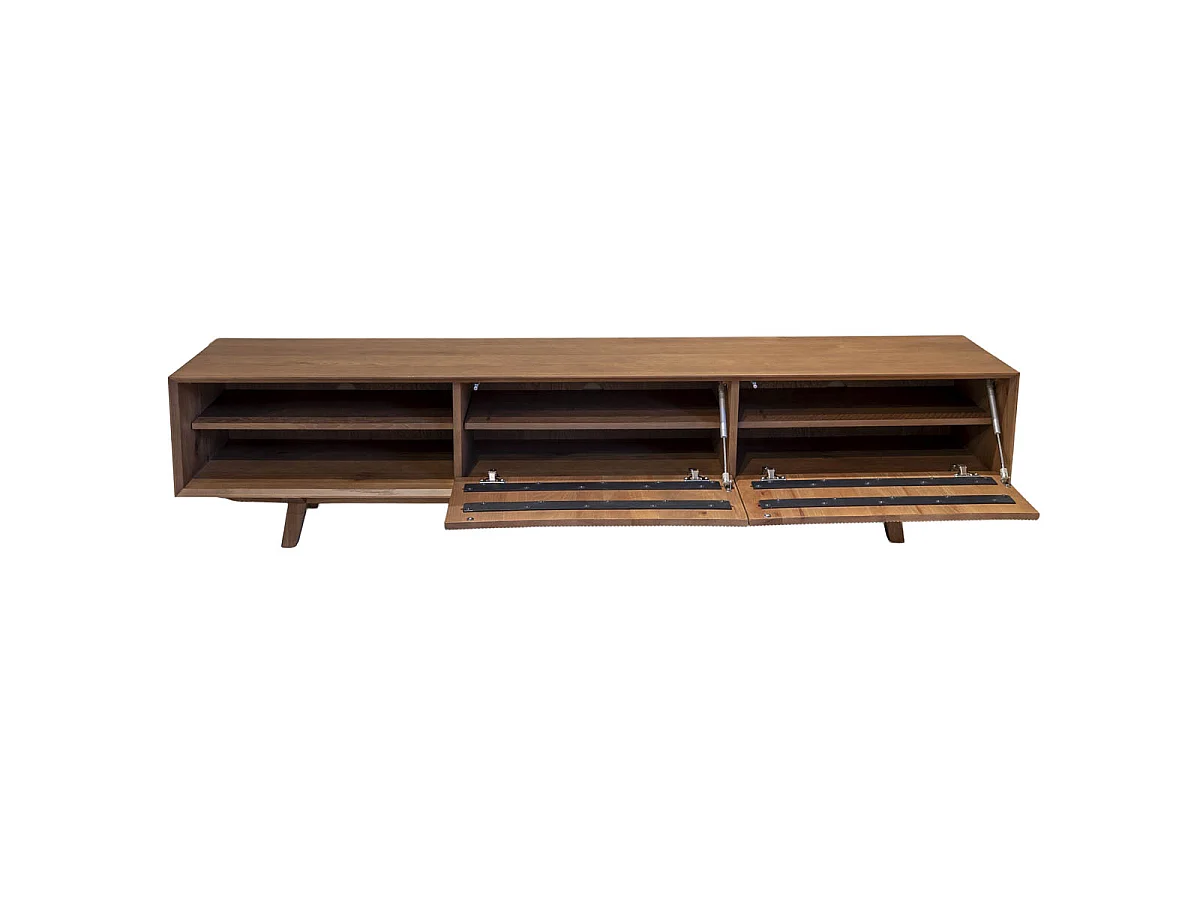 Tv-meubel Melide - Bruin Eiken met 2 Deuren en 6 Vakken - 200 x 40 x 45 cm