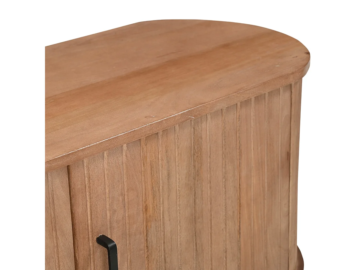 Tv-meubel Merel - Naturel Mangohout met 4 Deuren - 200 cm