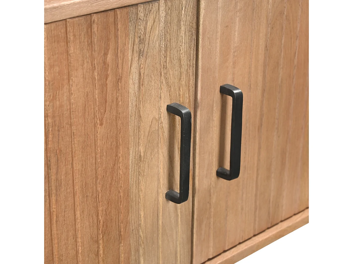 Tv-meubel Merel - Naturel Mangohout met 4 Deuren - 200 cm