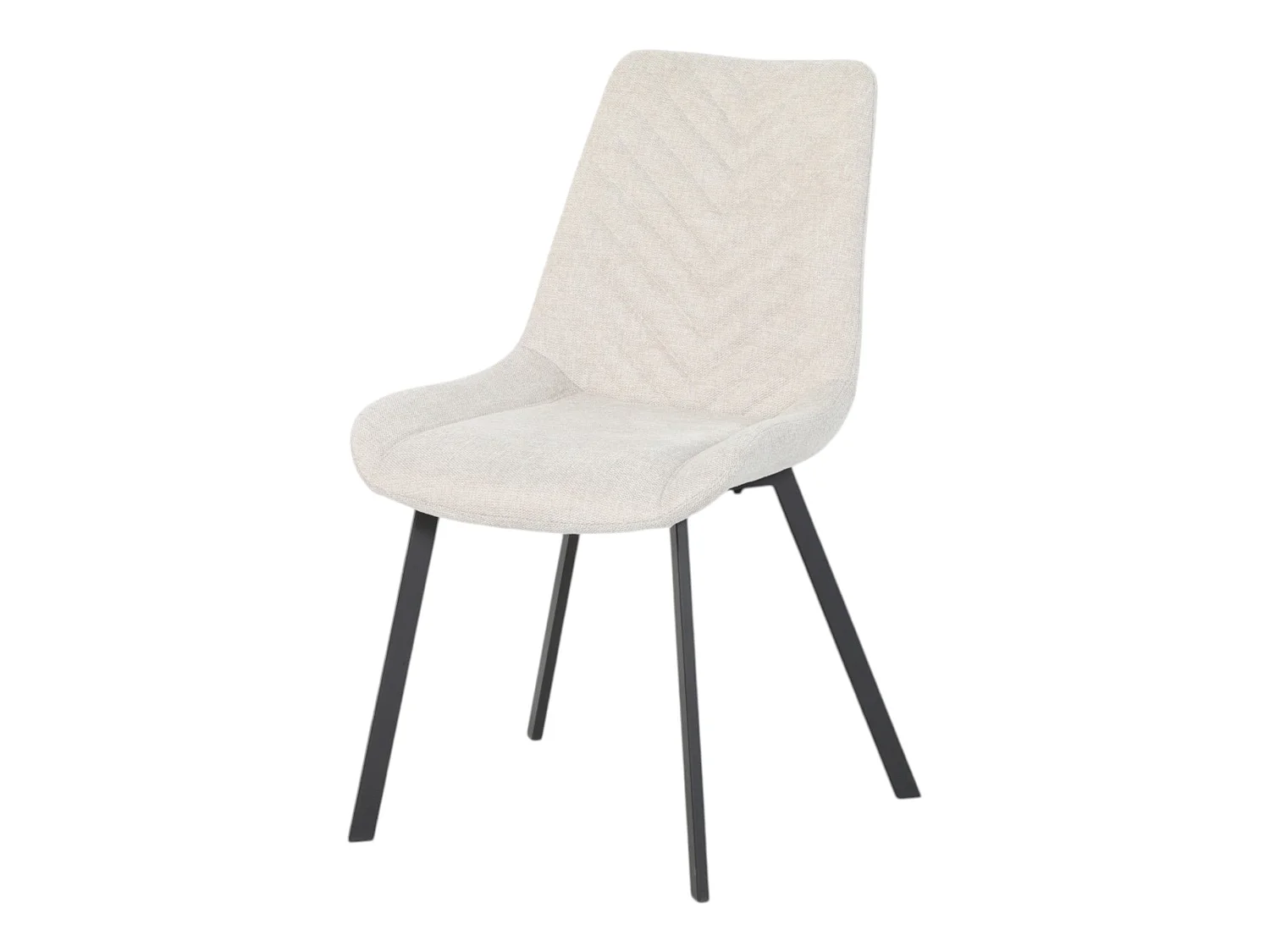 Lot de 4 chaises tissu beige pieds métal noir - ANGUS
