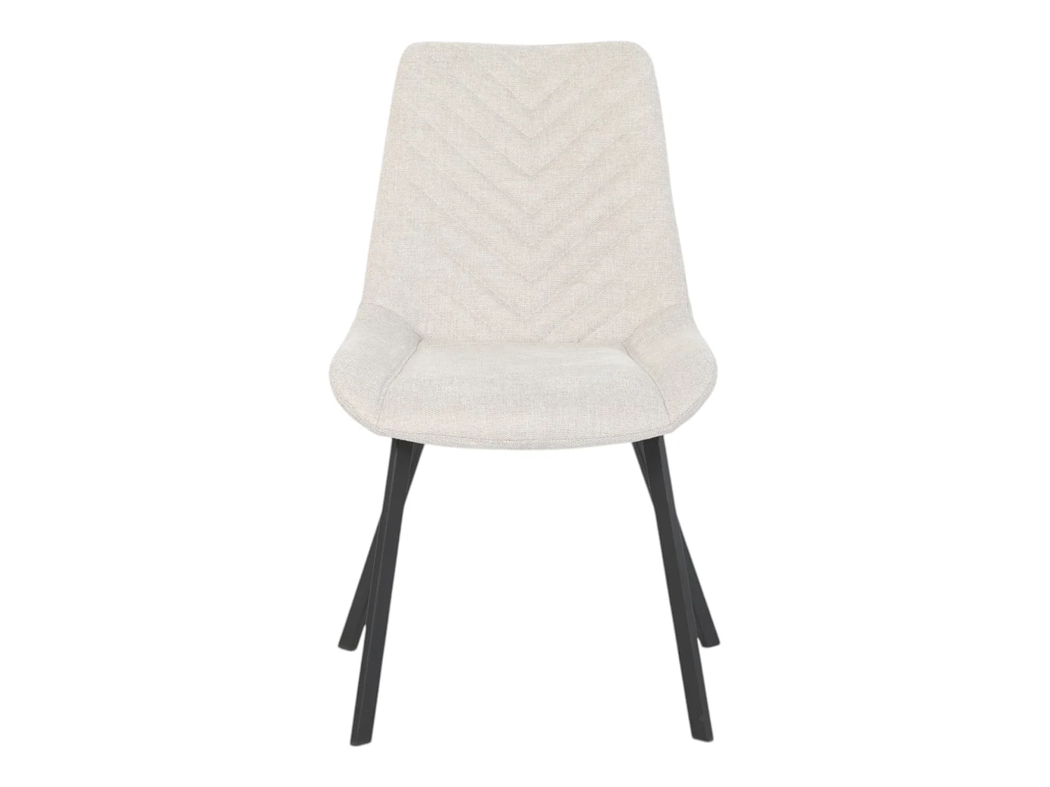 Lot de 4 chaises tissu beige pieds métal noir - ANGUS