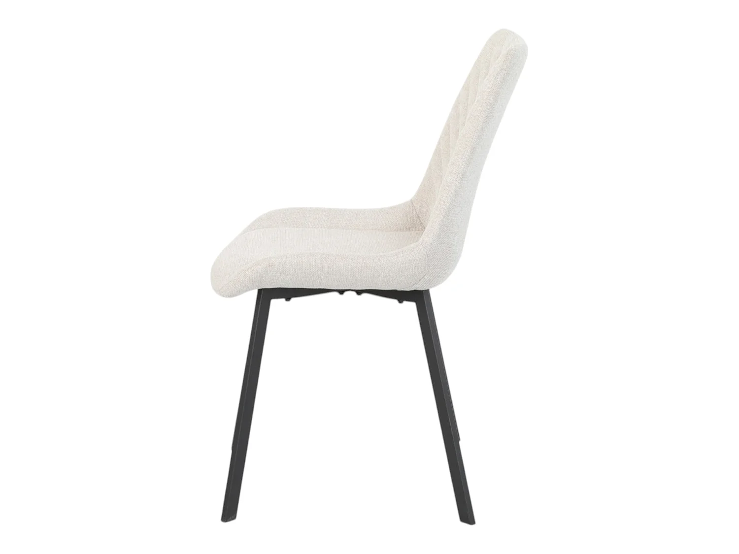 Lot de 4 chaises tissu beige pieds métal noir - ANGUS