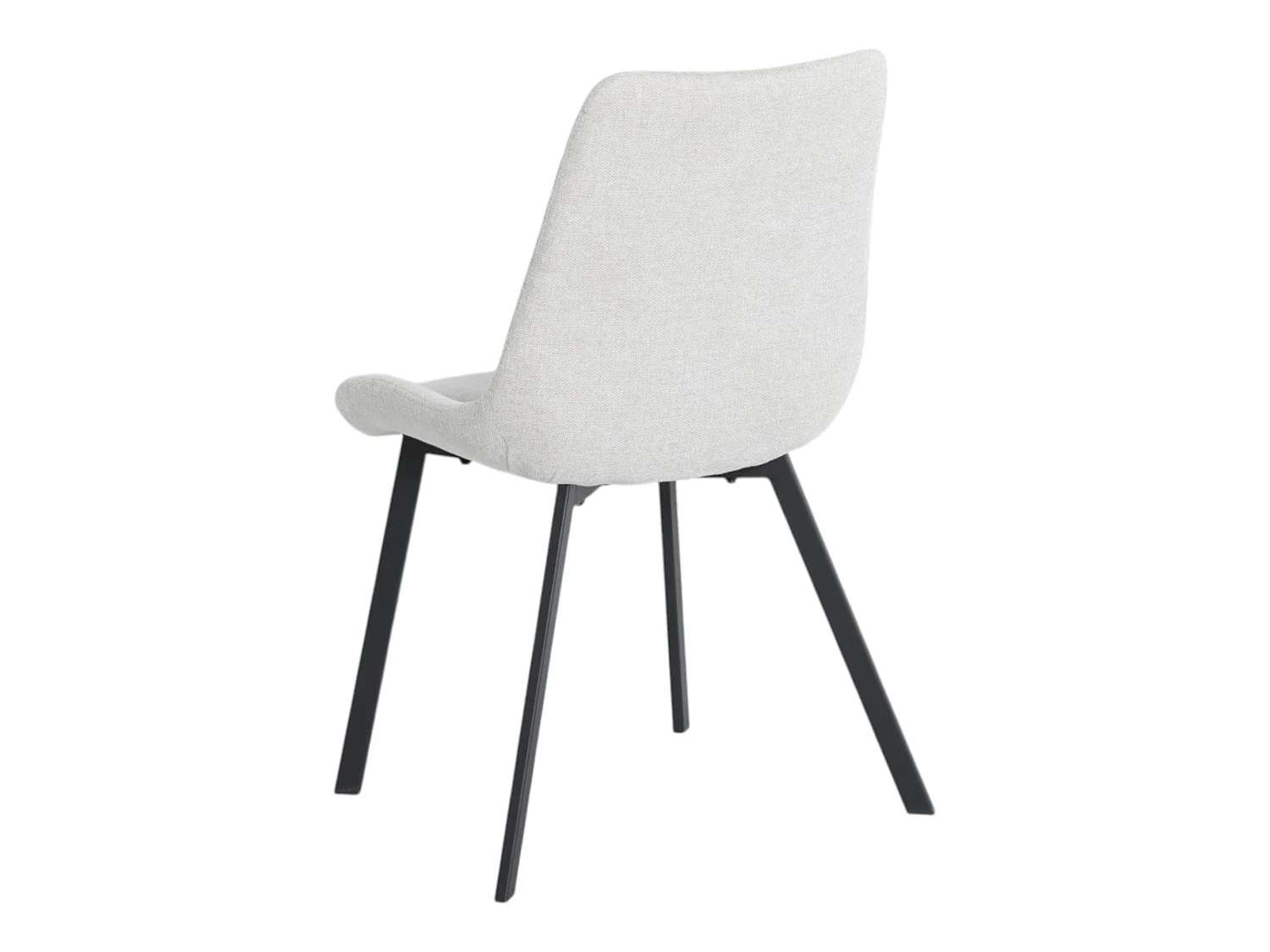 Lot de 4 chaises tissu beige pieds métal noir - ANGUS