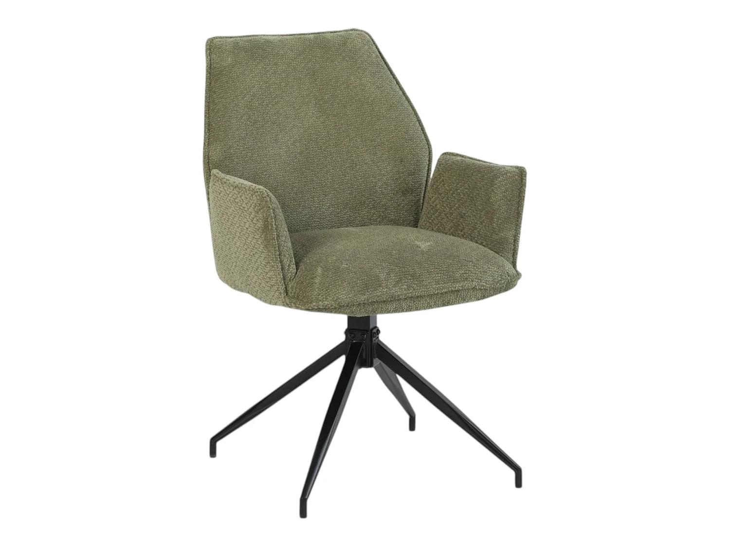 Lot de 2 chaises avec accoudoirs pivotantes tissu vert - FITOUS II