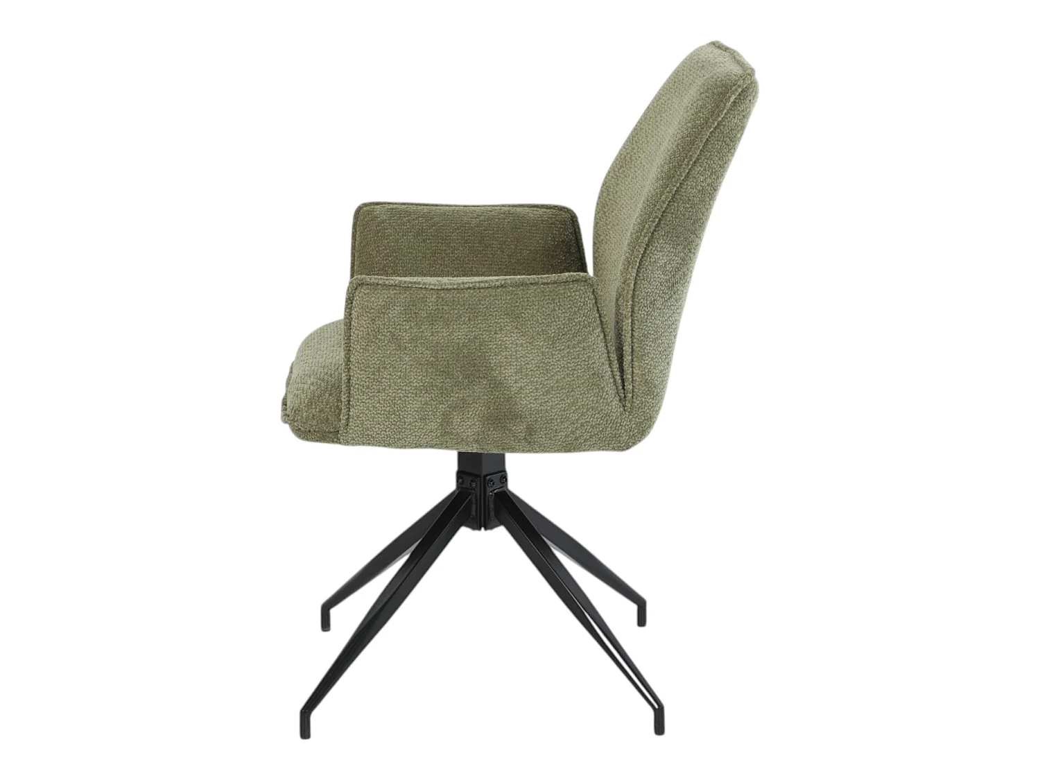 Lot de 2 chaises avec accoudoirs pivotantes tissu vert - FITOUS II