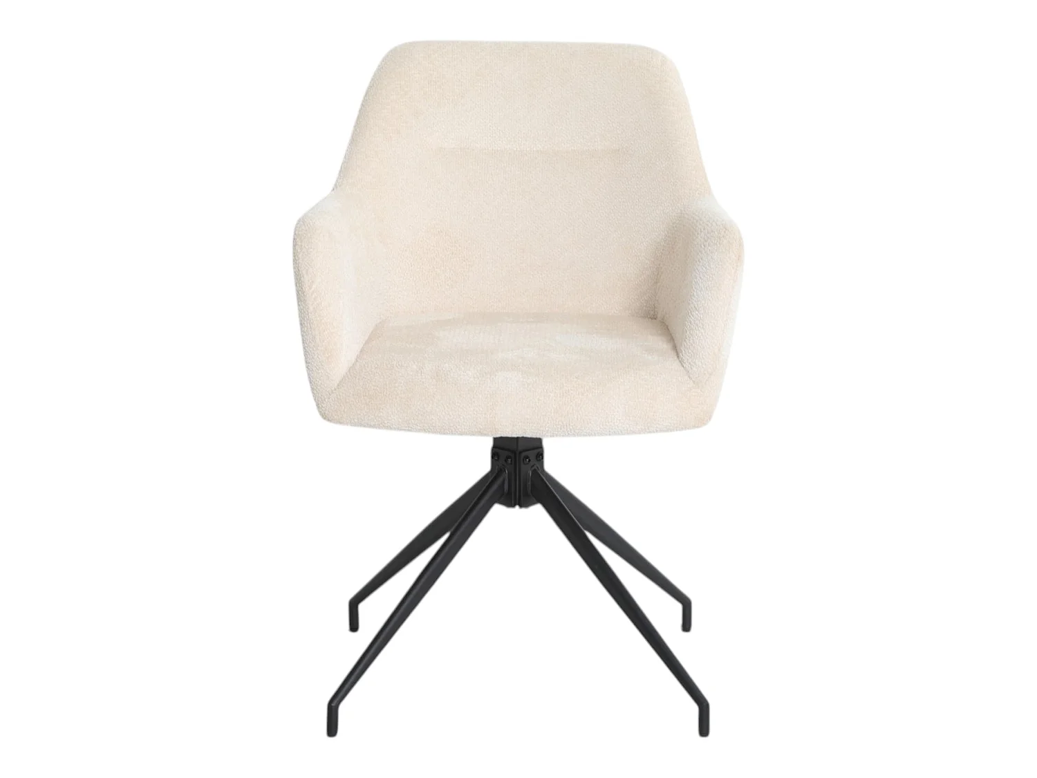Lot de 2 chaises avec accoudoirs pivotantes tissu beige / écru  - MORINI