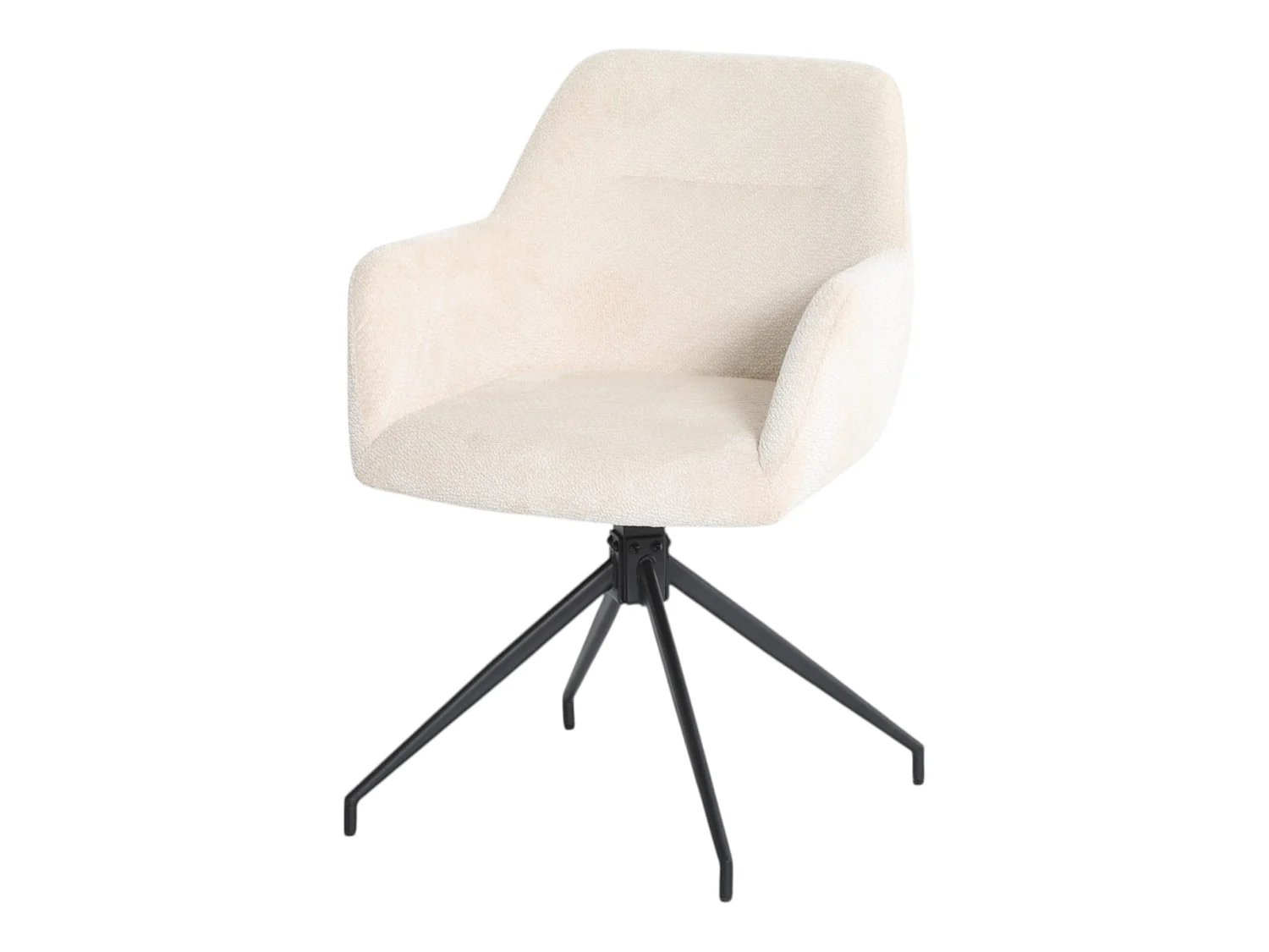 Lot de 2 chaises avec accoudoirs pivotantes tissu beige / écru  - MORINI