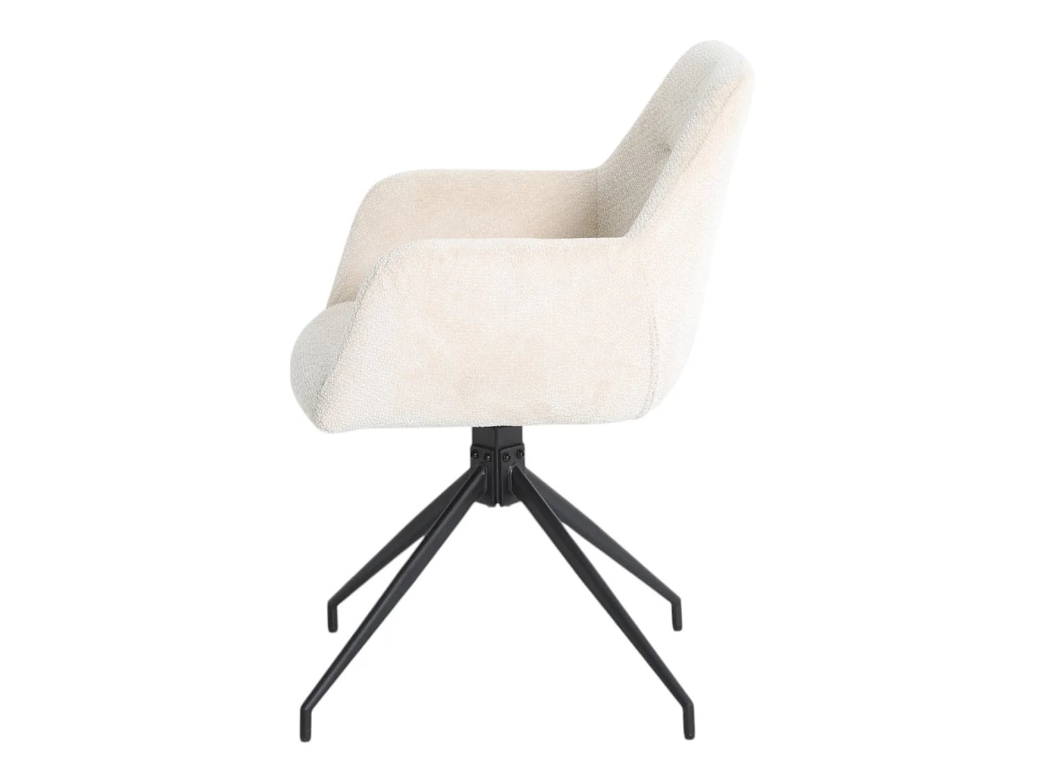 Lot de 2 chaises avec accoudoirs pivotantes tissu beige / écru  - MORINI