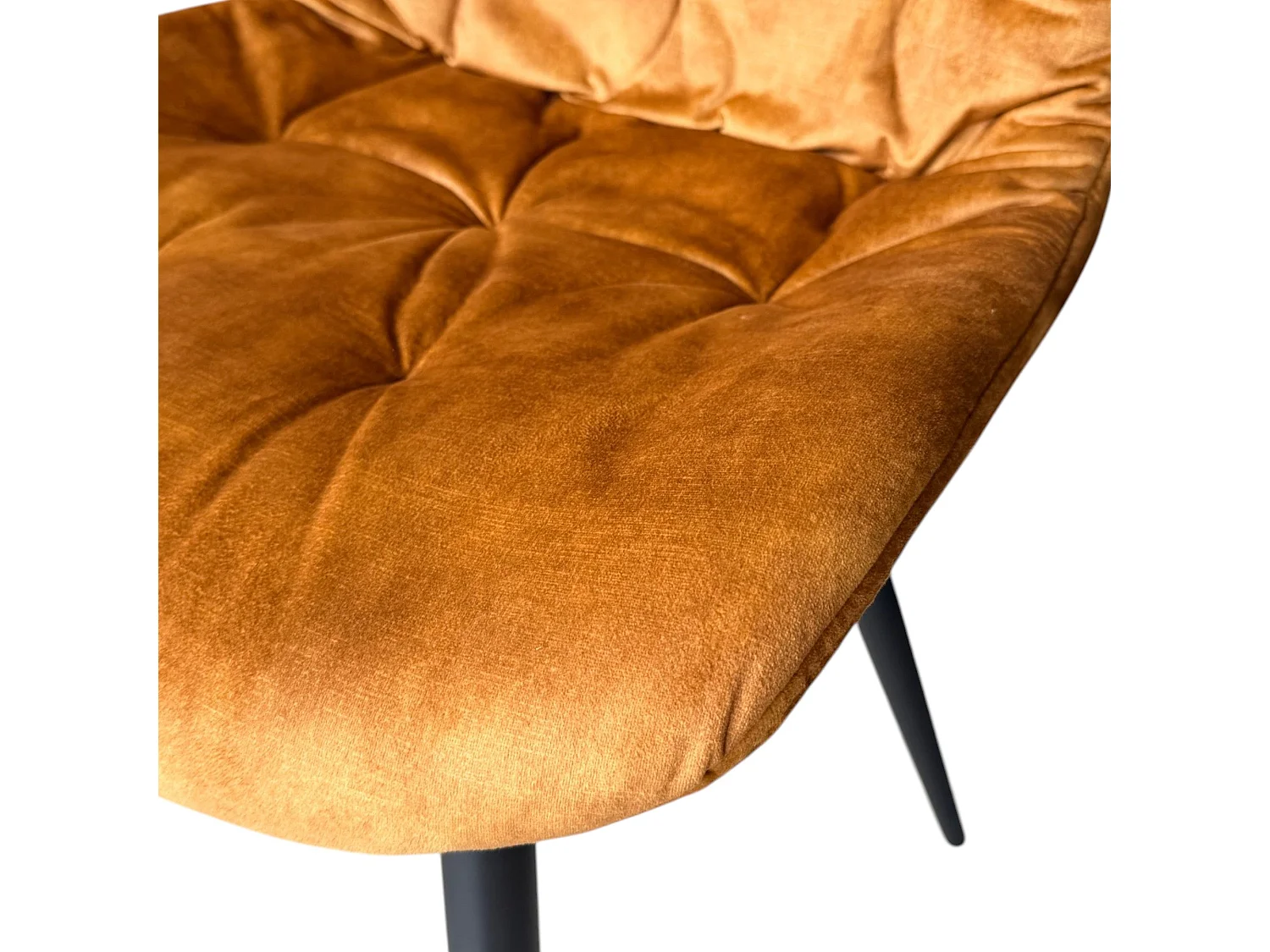 Lot de 4 chaises velours jaune pieds métal noir - TUFF