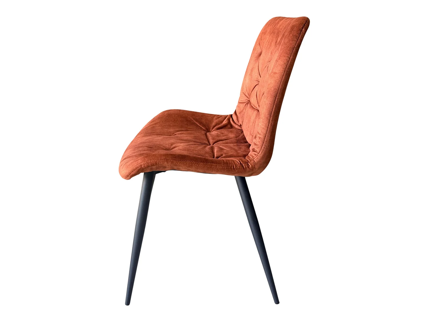 Lot de 4 chaises velours orange pieds métal noir - TUFF