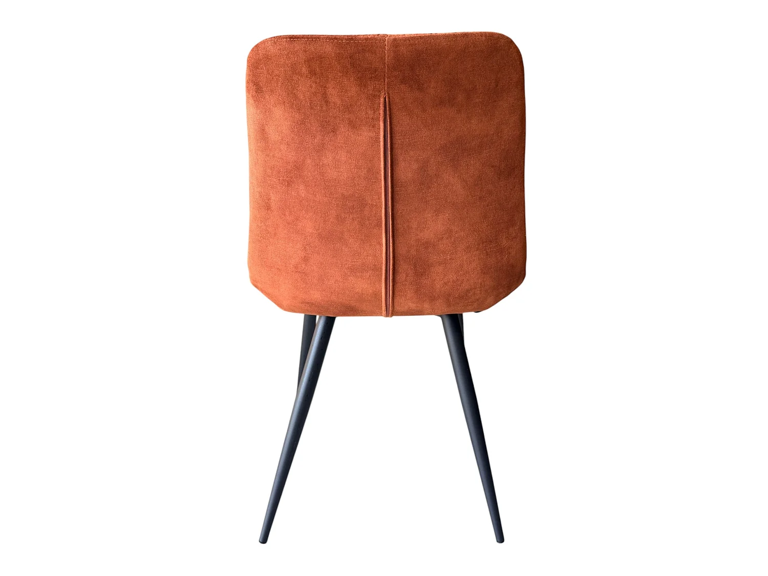 Lot de 4 chaises velours orange pieds métal noir - TUFF