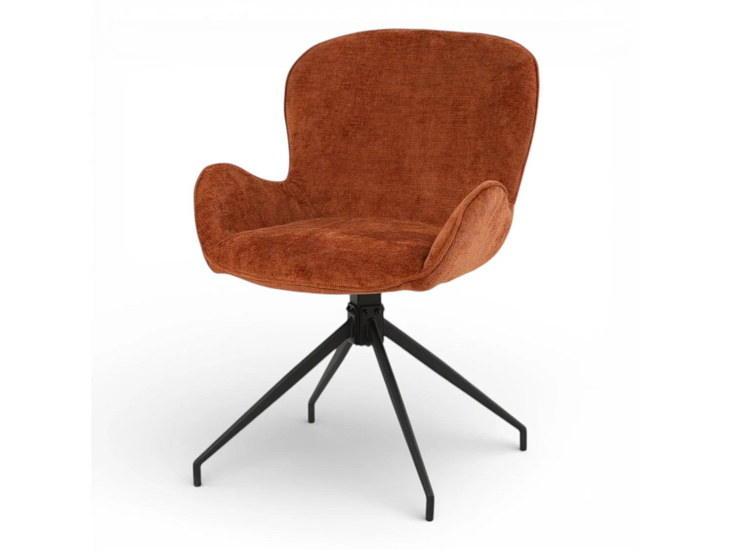 Lot de 2 chaises pivotantes tissu orange - ASYAR