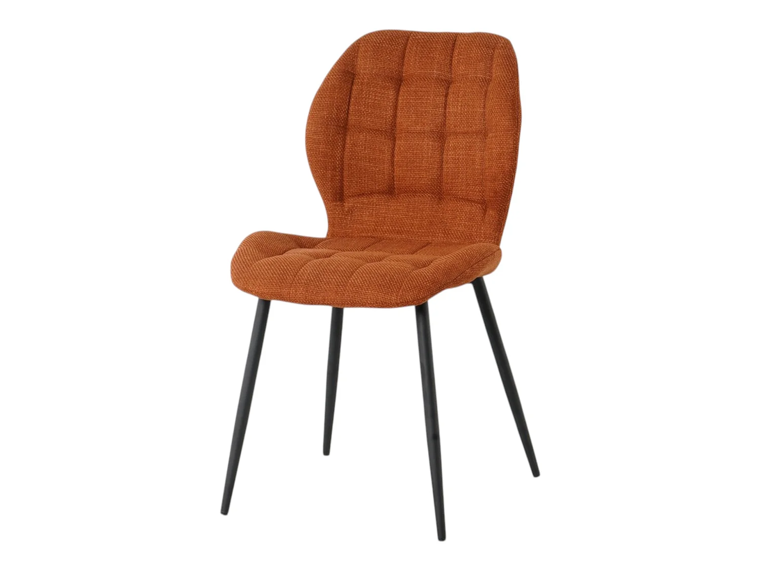 Lot de 4 chaises de salle à manger PORTO tissu maille orange pieds métal noir