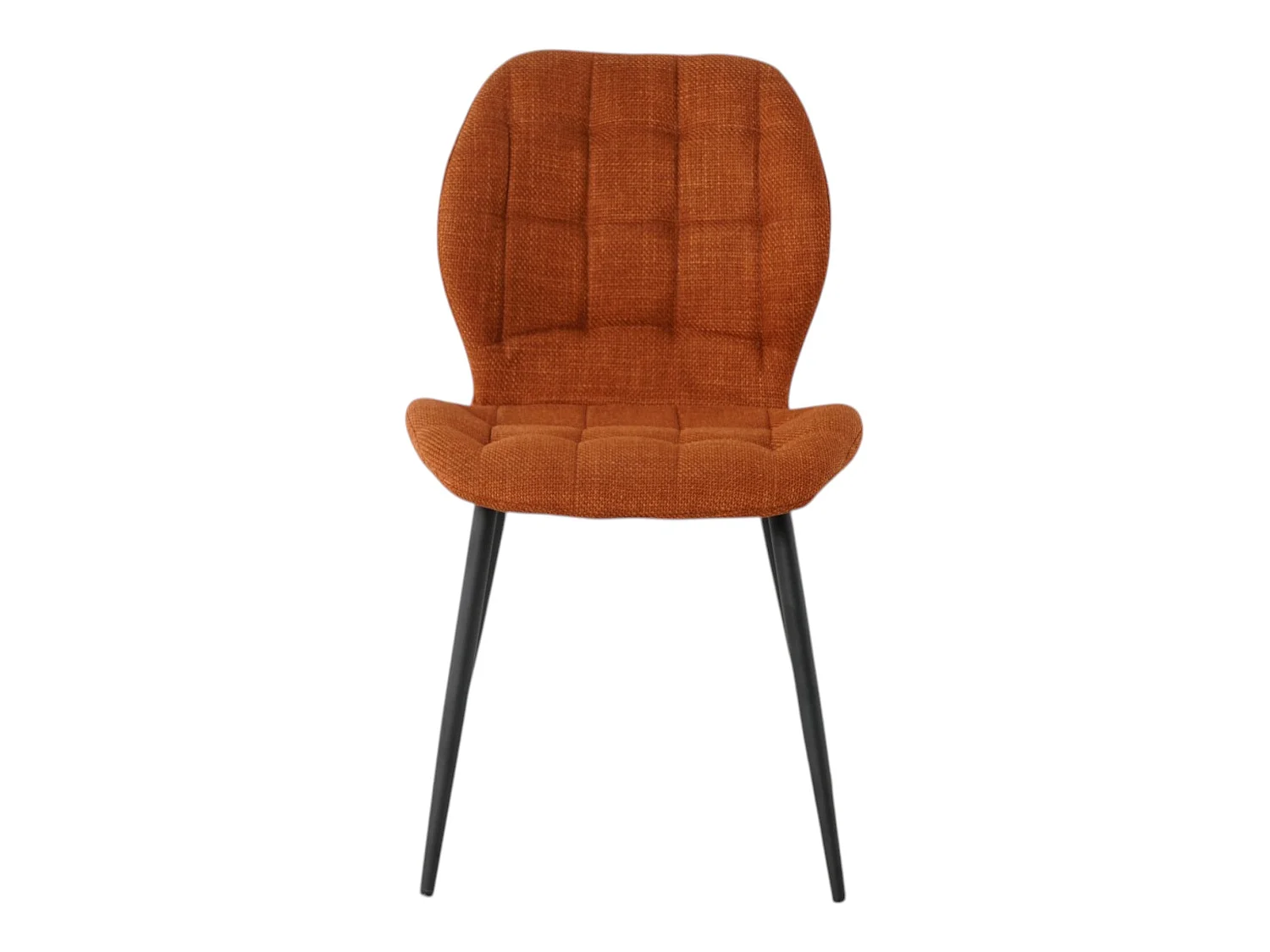 Lot de 4 chaises de salle à manger PORTO tissu maille orange pieds métal noir